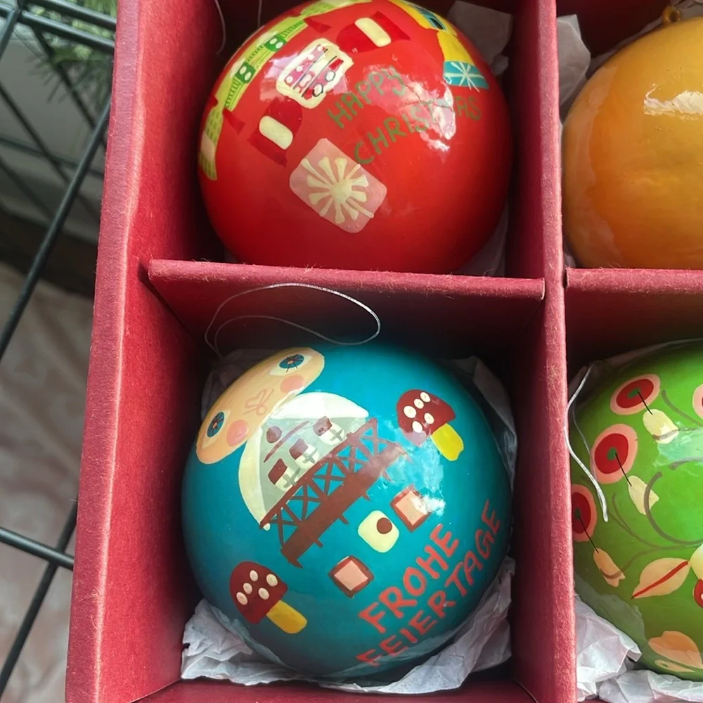 Crate & Barrel - A Set of 6 Christmas Around the World Ornaments